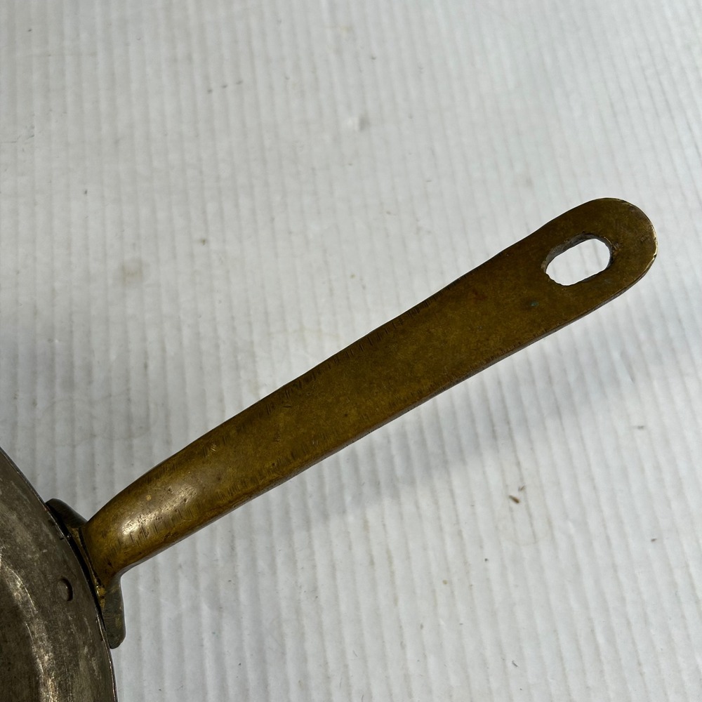 VTG Hammered Copper Skillet Tin Lined Brass Handle 11 Inch Frying Pan - Picture 6 of 9